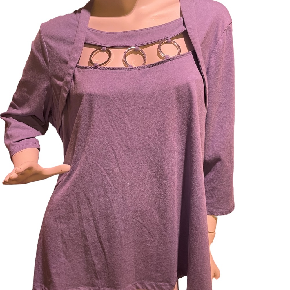 Addition Elle Plus Size 2X XL Blue 3/4 Length Sleeve Top